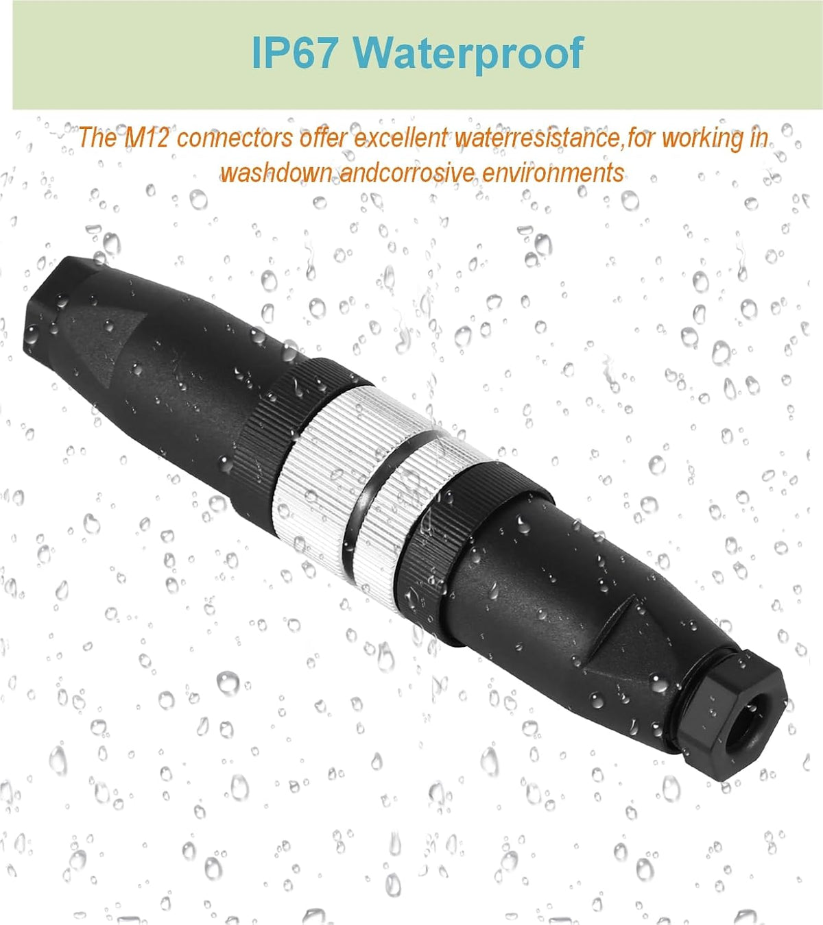 Conector M12 5 pines macho/hembra IP67 impermeable industrial