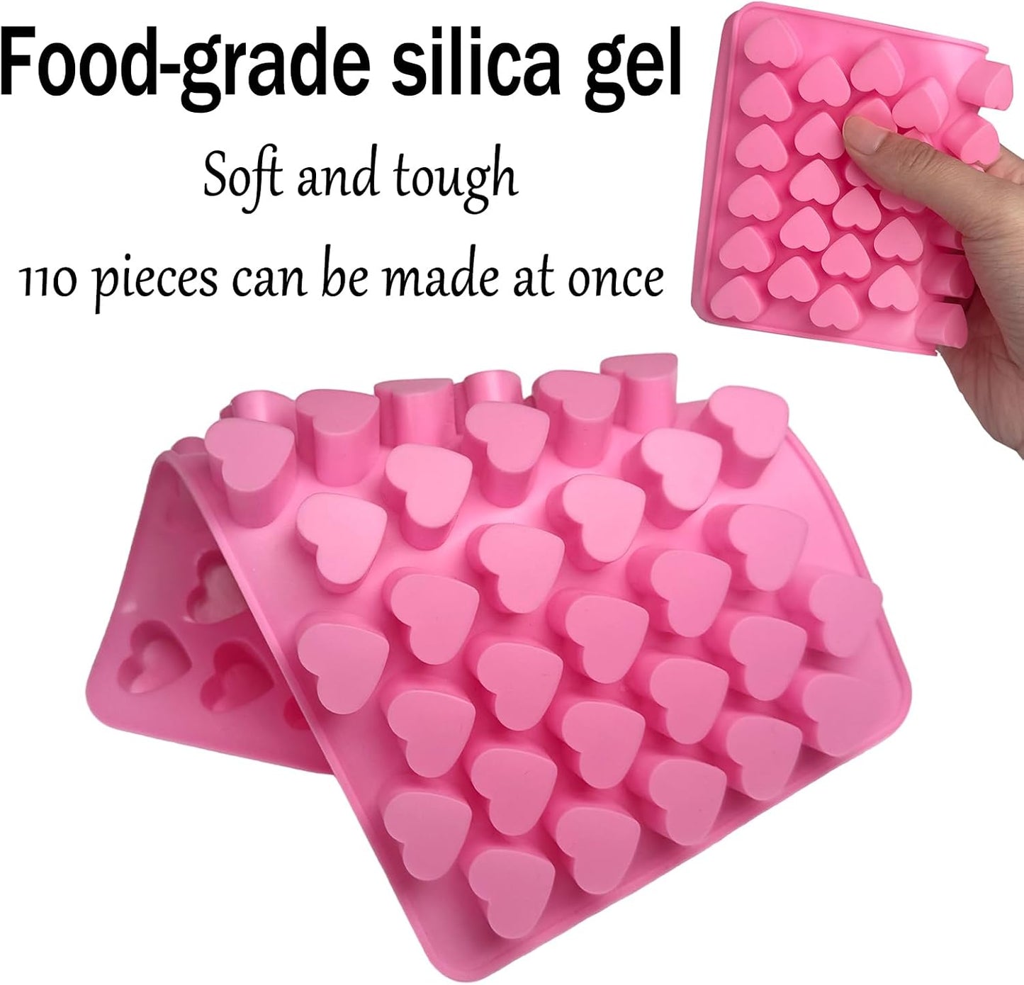 2 Moldes Silicona Corazón Antiadherente para Caramelos Chocolate