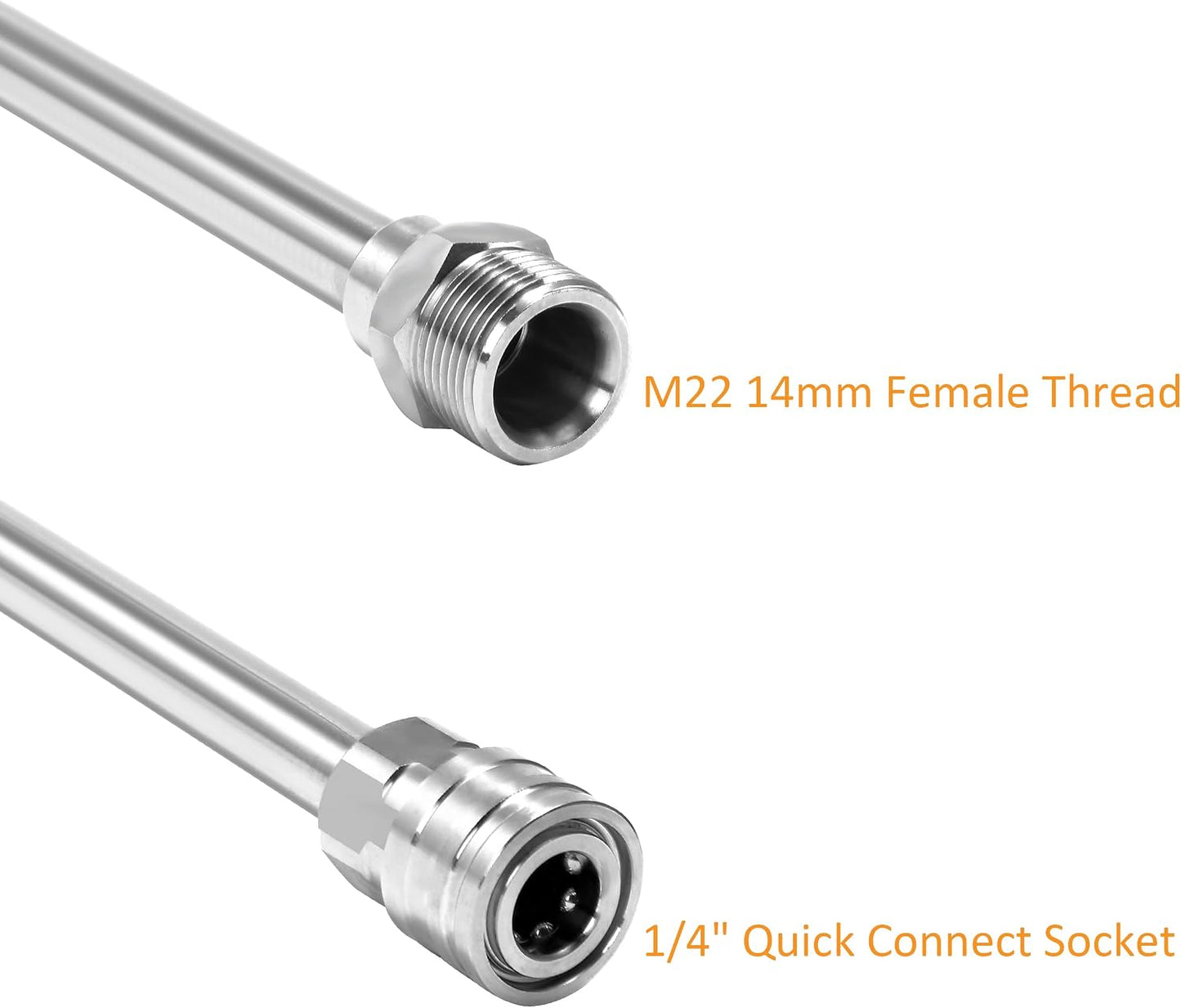 Varilla extensión lavadora presión conector M22 acero inox