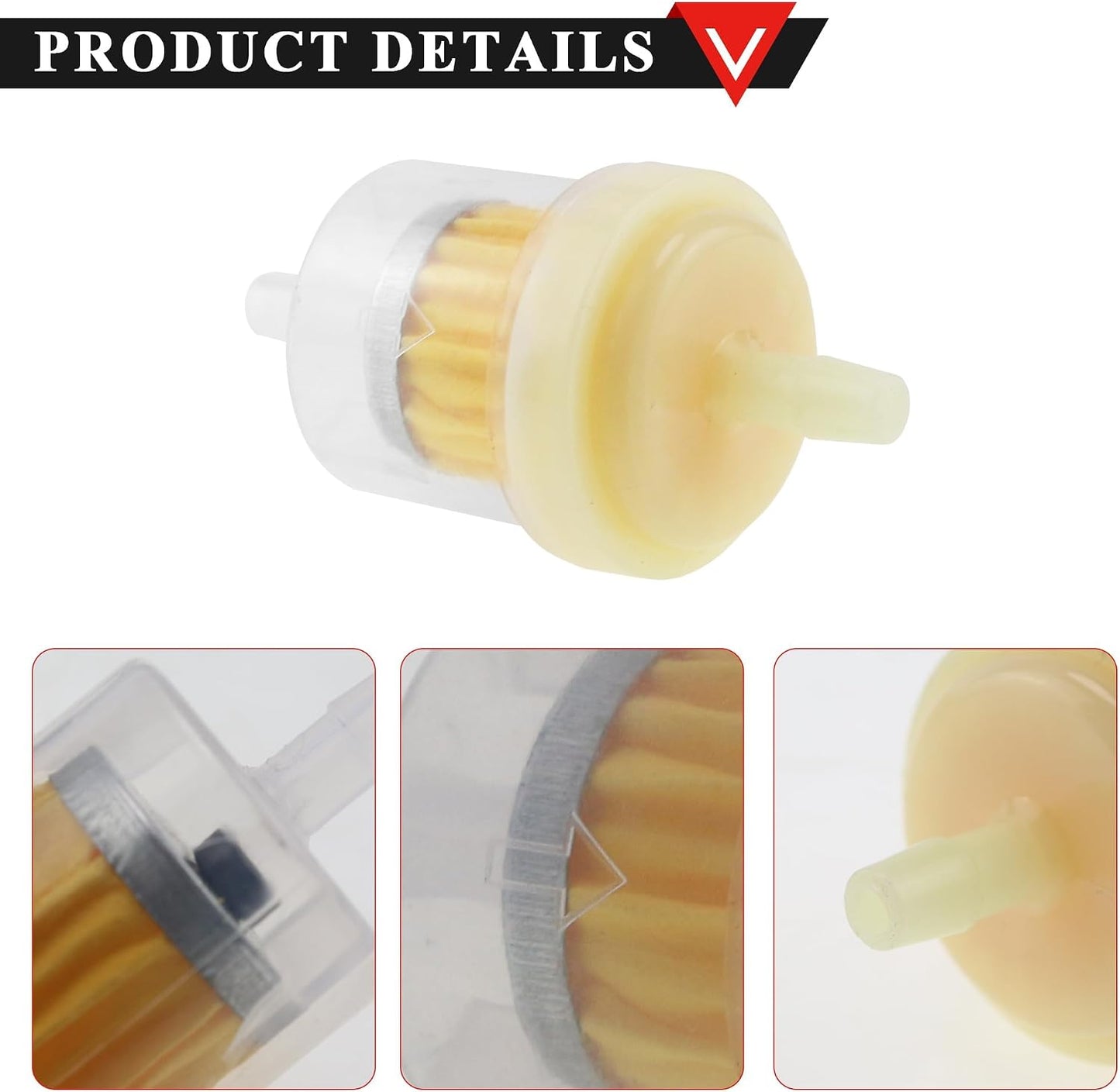 Filtros combustible motocicleta ATV 5 Pzas con abrazaderas