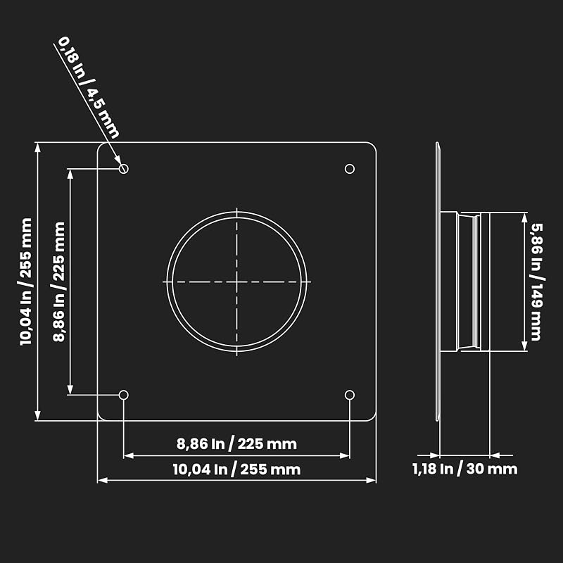 Brida conducto 6" acero galvanizado adaptador pared techo