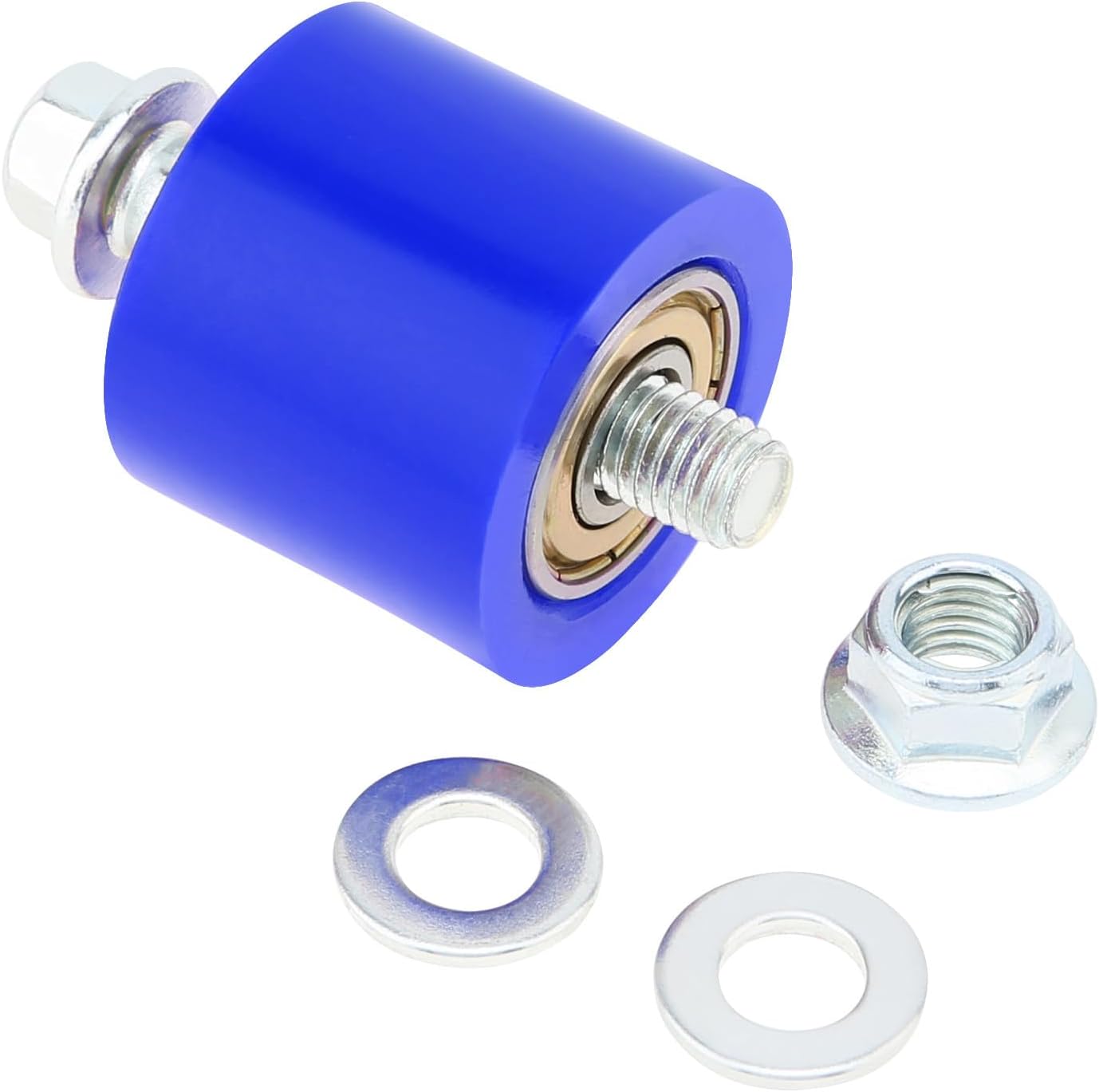 2 Pzas Rueda Guía Tensor Cadena 8mm Moto Azul