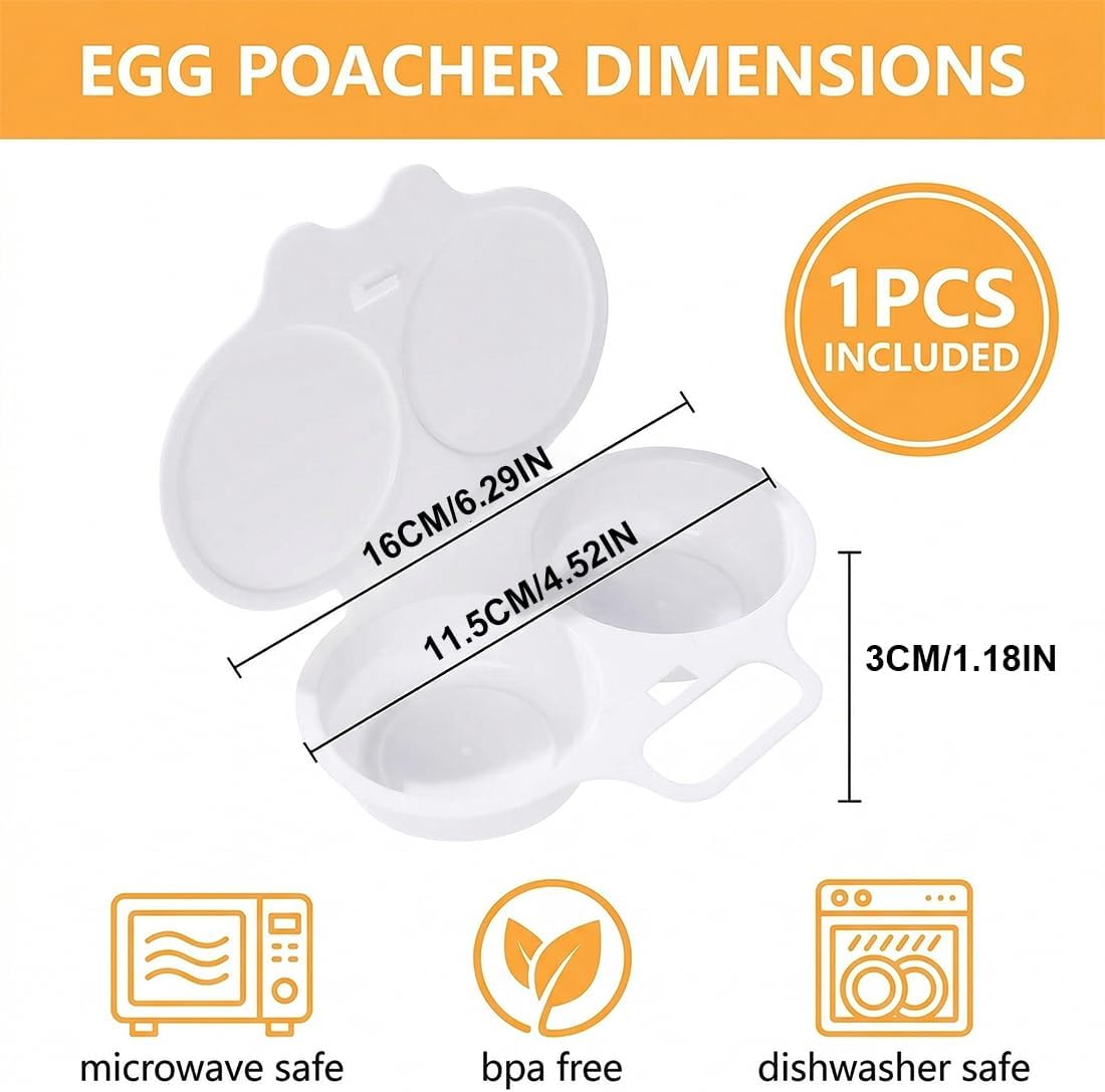 Olla Huevos Microondas Antiadherente 2 Cavidades Tapa
