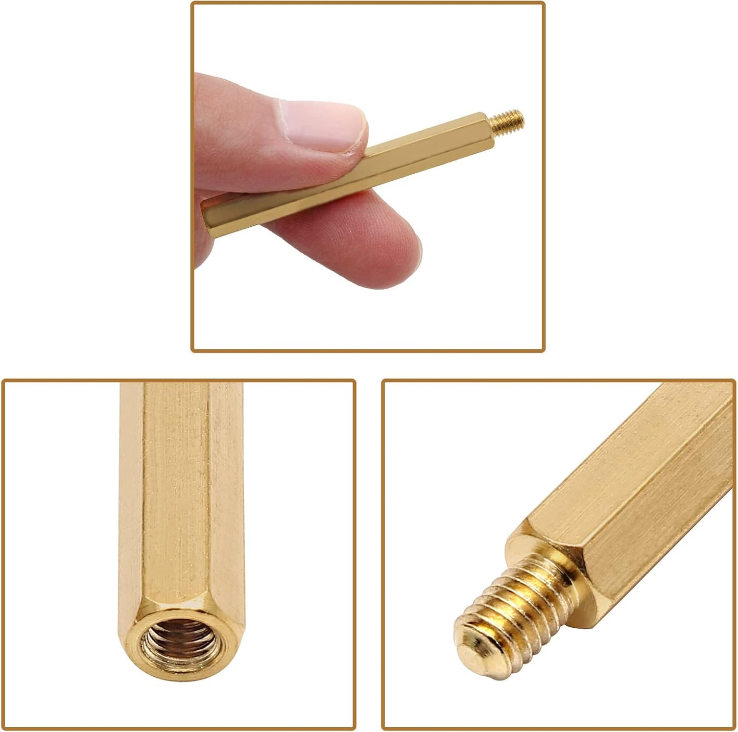 30 Pzas Separador M4 Hexagonal Latón Cobre para Electrónica