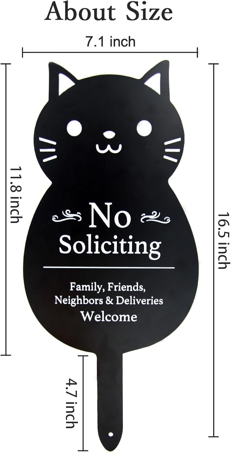 Letrero metal No Soliciting 16.5x7.1"