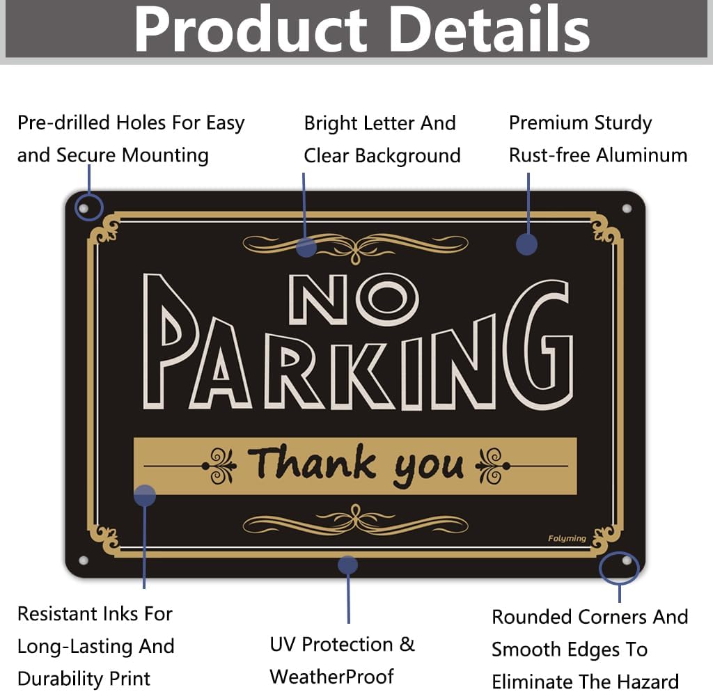 2 Letreros Do Not Park Metal 12x8" Aluminio Reflectante