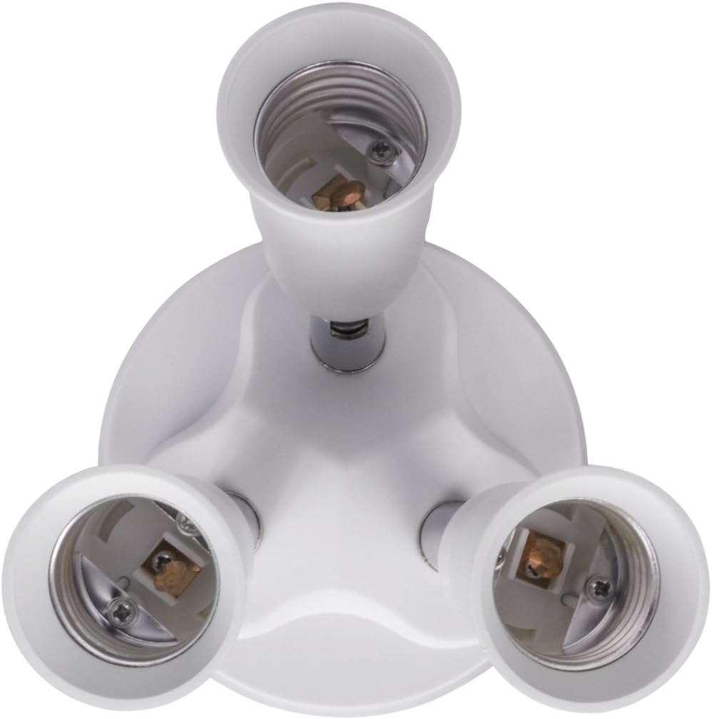 Adaptador luz E26 3en1 ajustable 360 grados 60w cada puerto