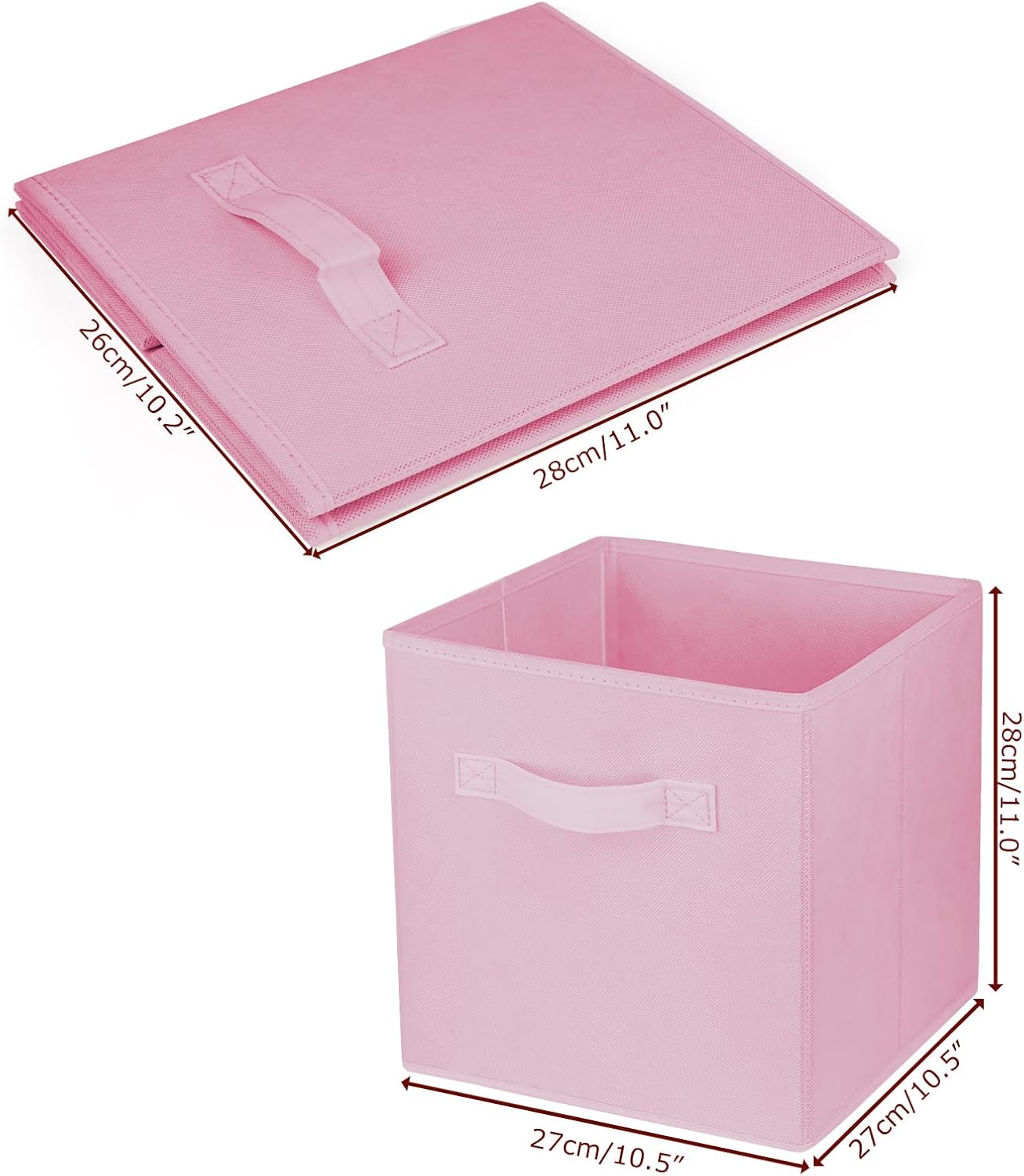 3 Cubos Almacenamiento Plegables Tela 10.5"