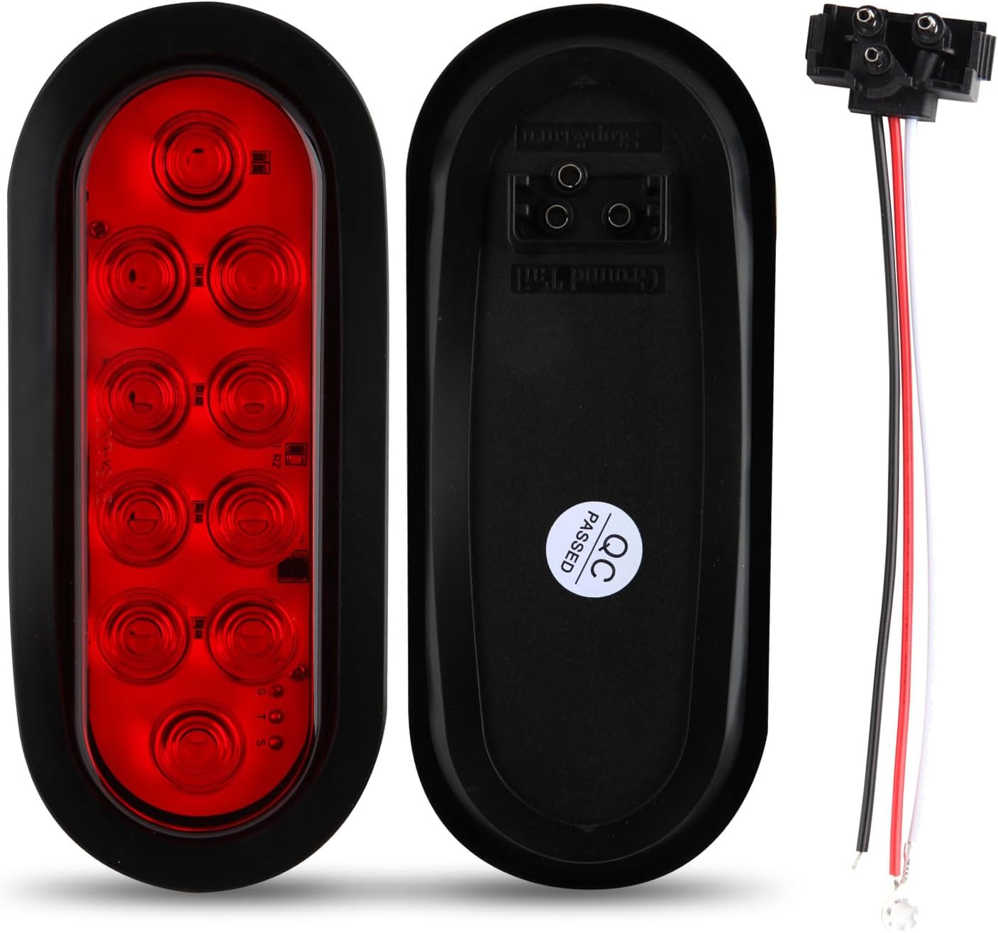 6 Pzas Luces LED Ovaladas 6" Freno Parada Marcha Atrás