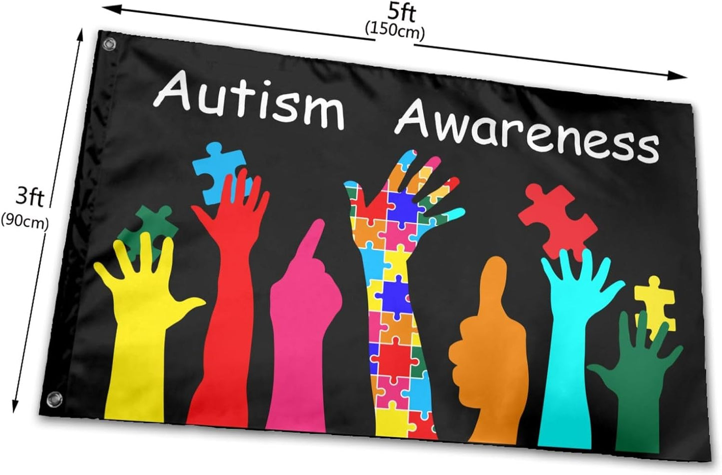 Bandera conciencia autismo 3x5ft para interiores exteriores