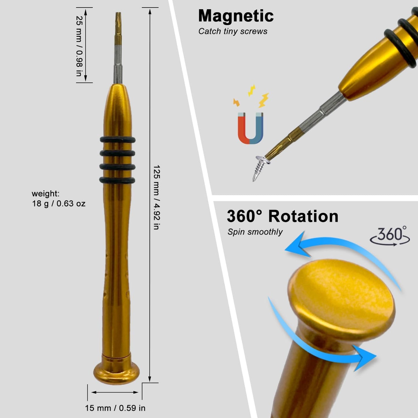 Destornillador Torx T7 magnético acero S2