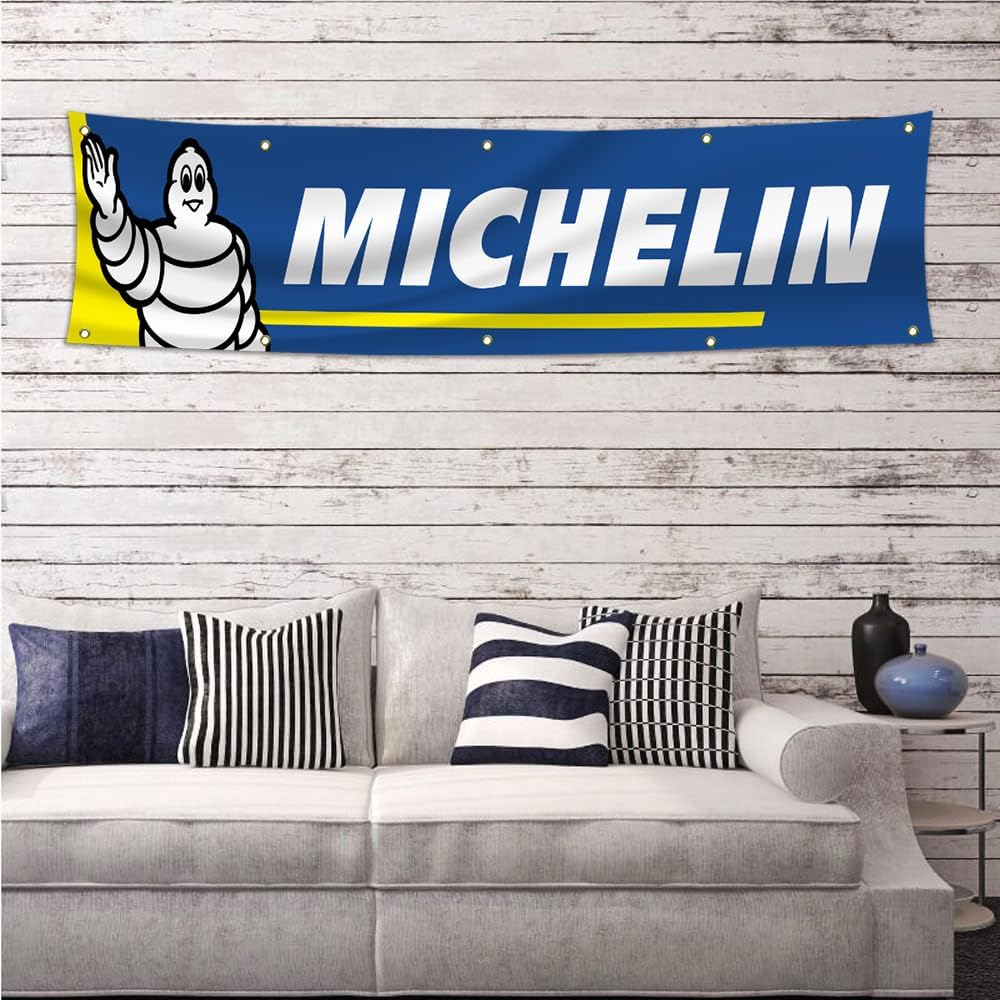 Bandera Michelins 2x8ft para neumáticos carreras