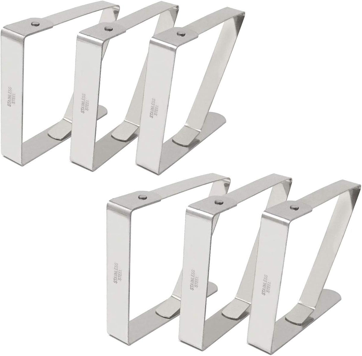 6 Clips Acero Inox para Tela Soporte Manteles Mesa