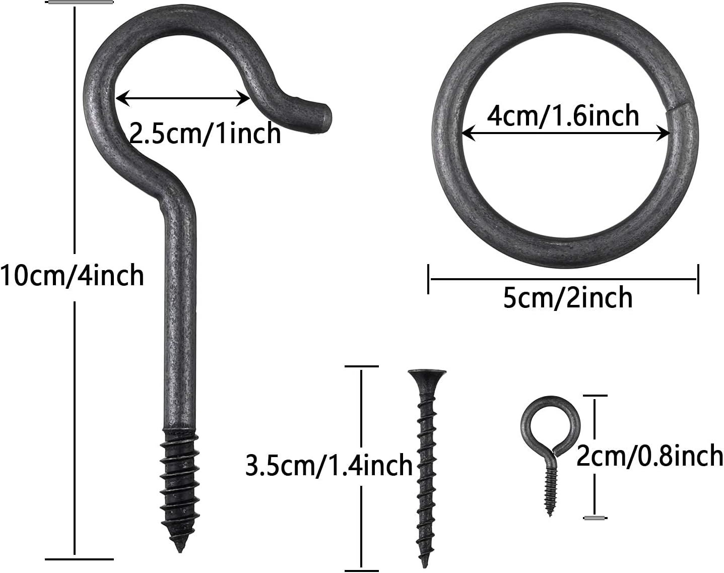 Juego 2 accesorios gancho anillo hierro cuerda nailon