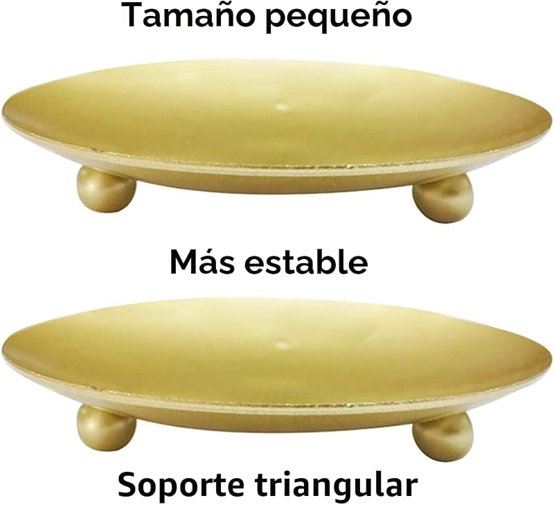 2 Pzas Portavelas Dorado para Velas LED y Cera Spa Bodas