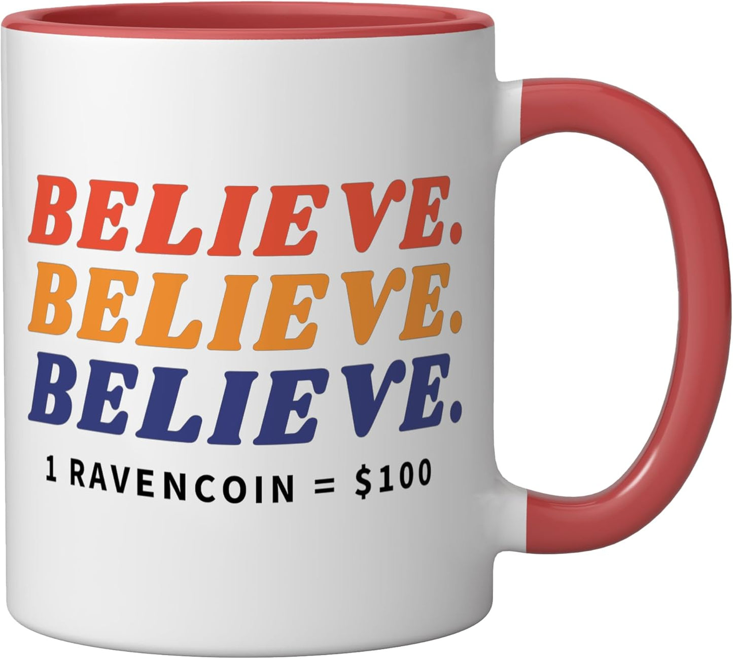 Taza Cerámica Ravencoin Éxito Rojo/Blanco