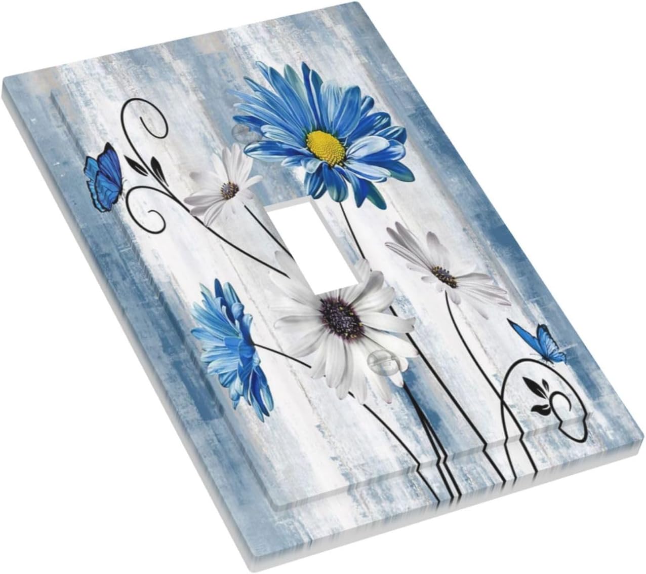 Cubiertas interruptor 1 gang florales azul turquesa rústico