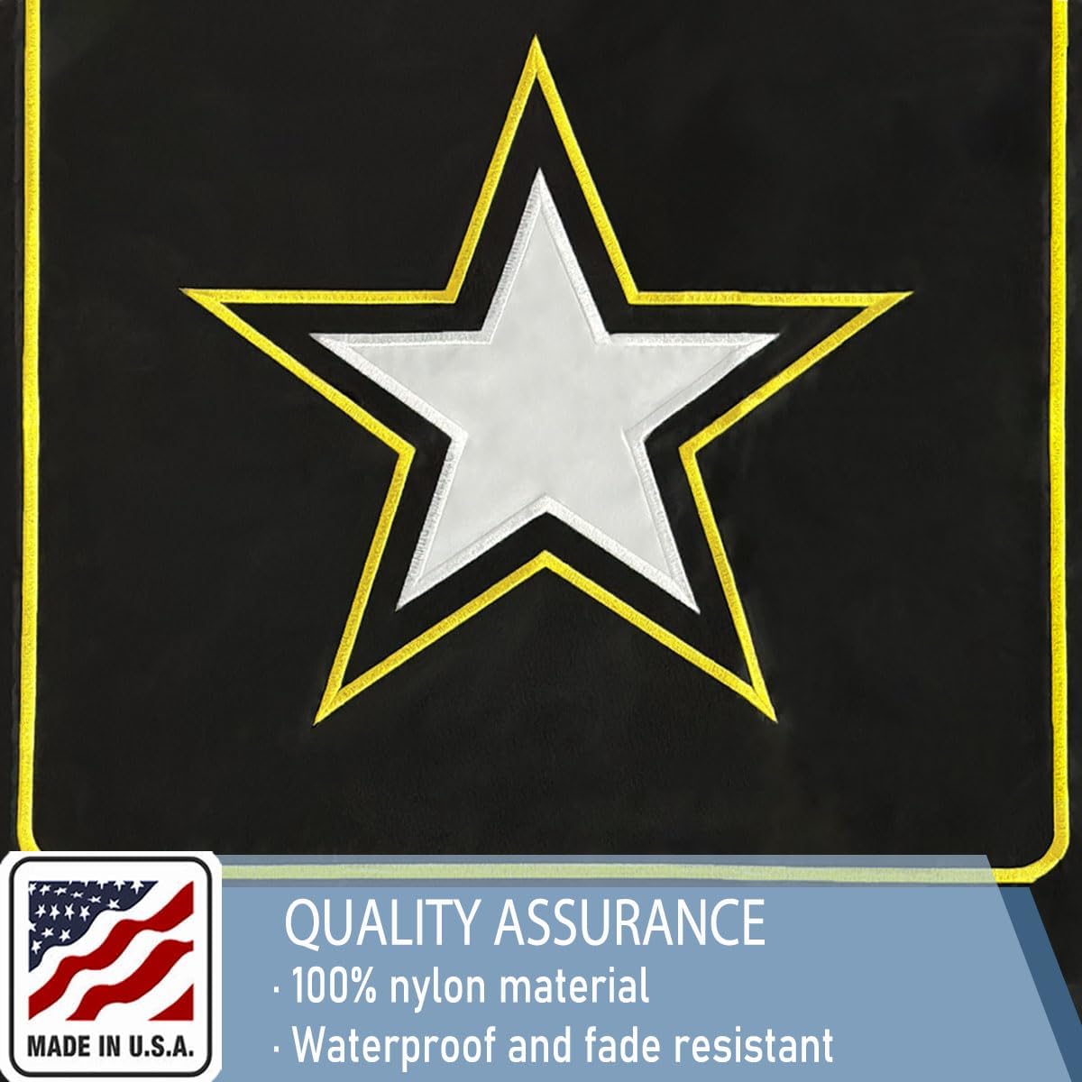 Banderas militares negras 3x5" doble cara nailon 340D