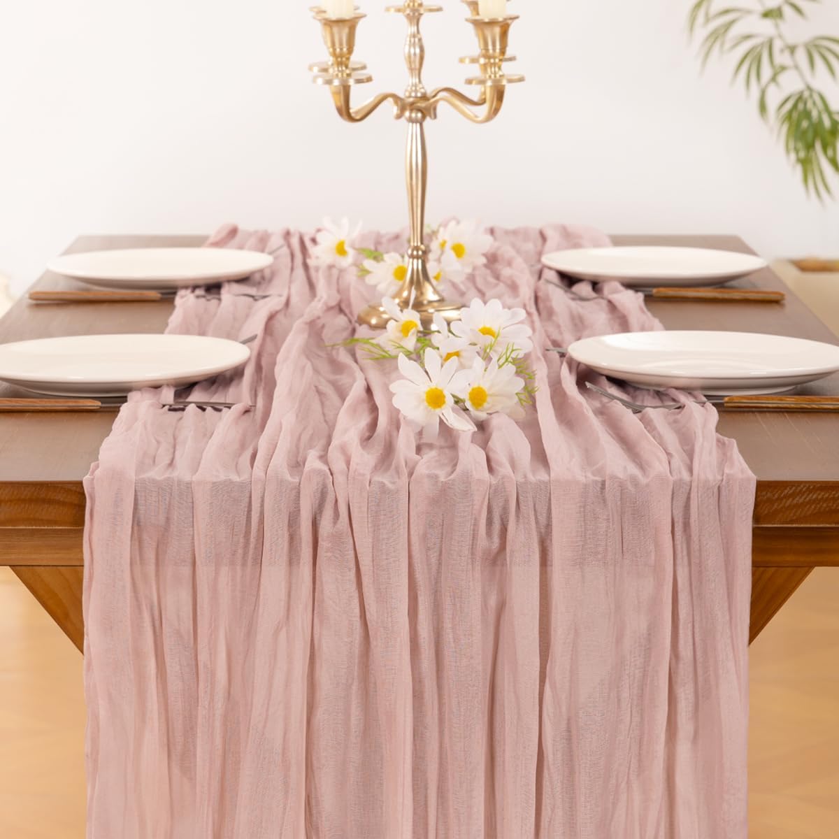 Camino mesa estopilla rosa 10pies para Pascua boda