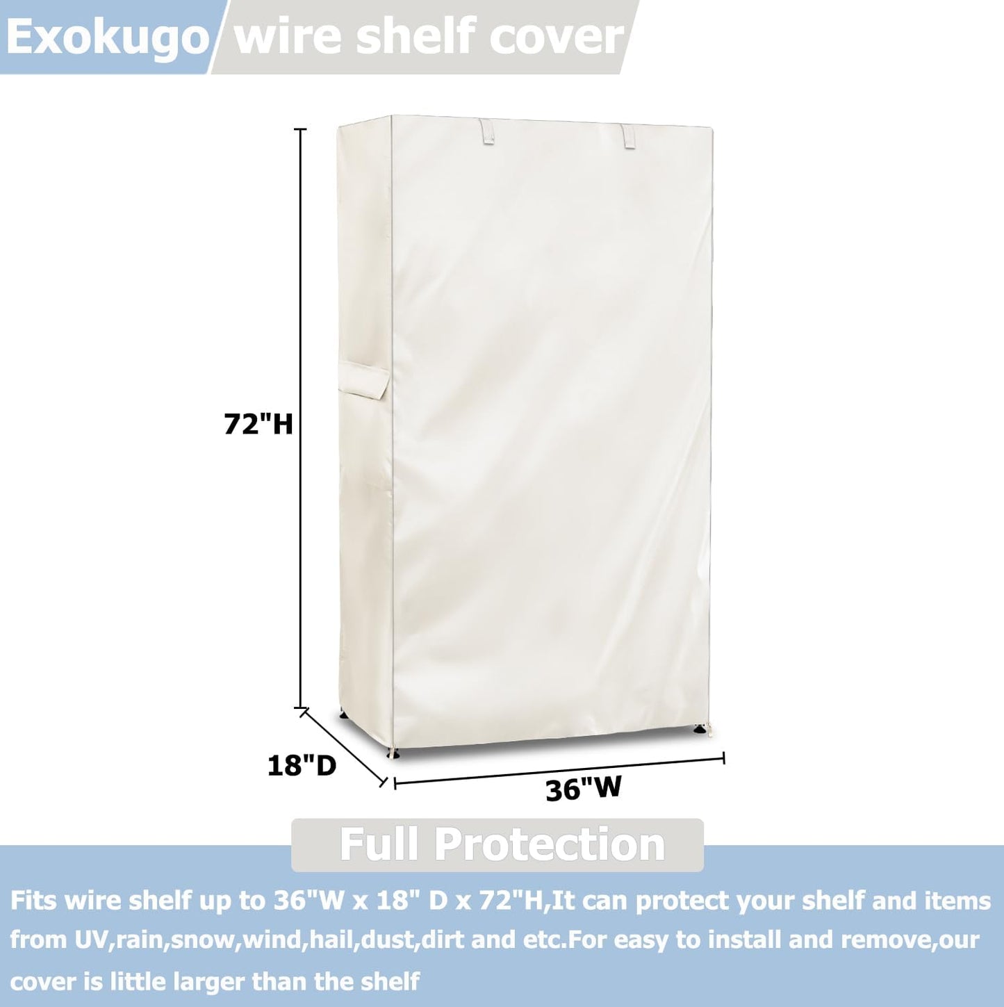 Cubierta estante alambre 600D impermeable 36x