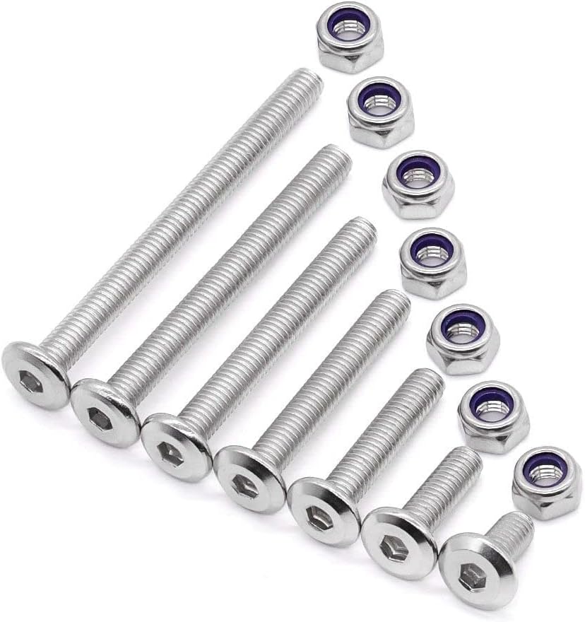 Tornillos M10 acero inox 304 10 Pzas con tuercas bloqueo
