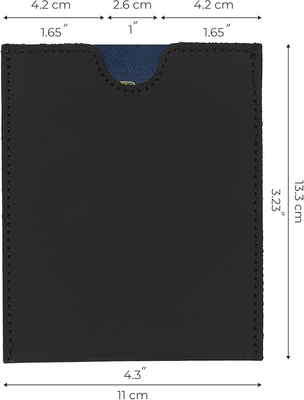 Cartera de Cuero para Pasaporte Negro con Bolsillo Interior