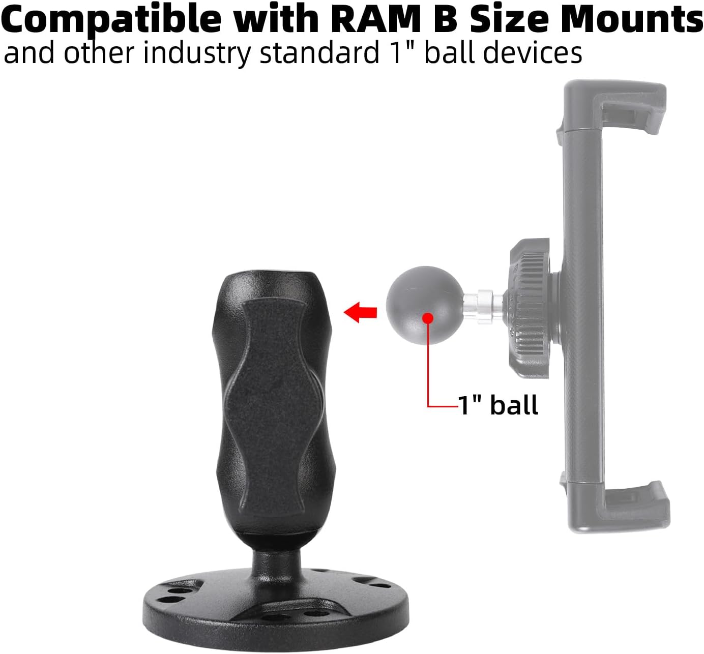 Brazo doble enchufe bola 1" aluminio base taladro