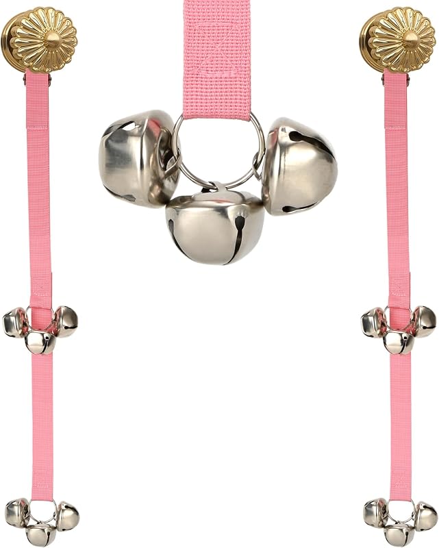 Timbre puerta perro entrenamiento orinal ajustable rosa