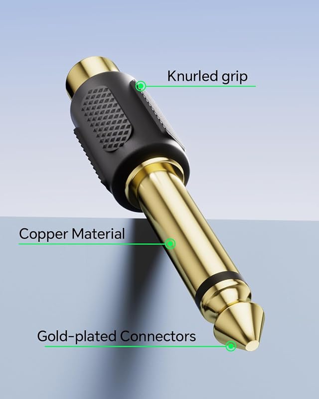 Adaptador RCA a 1/4 mono 6 Pzas
