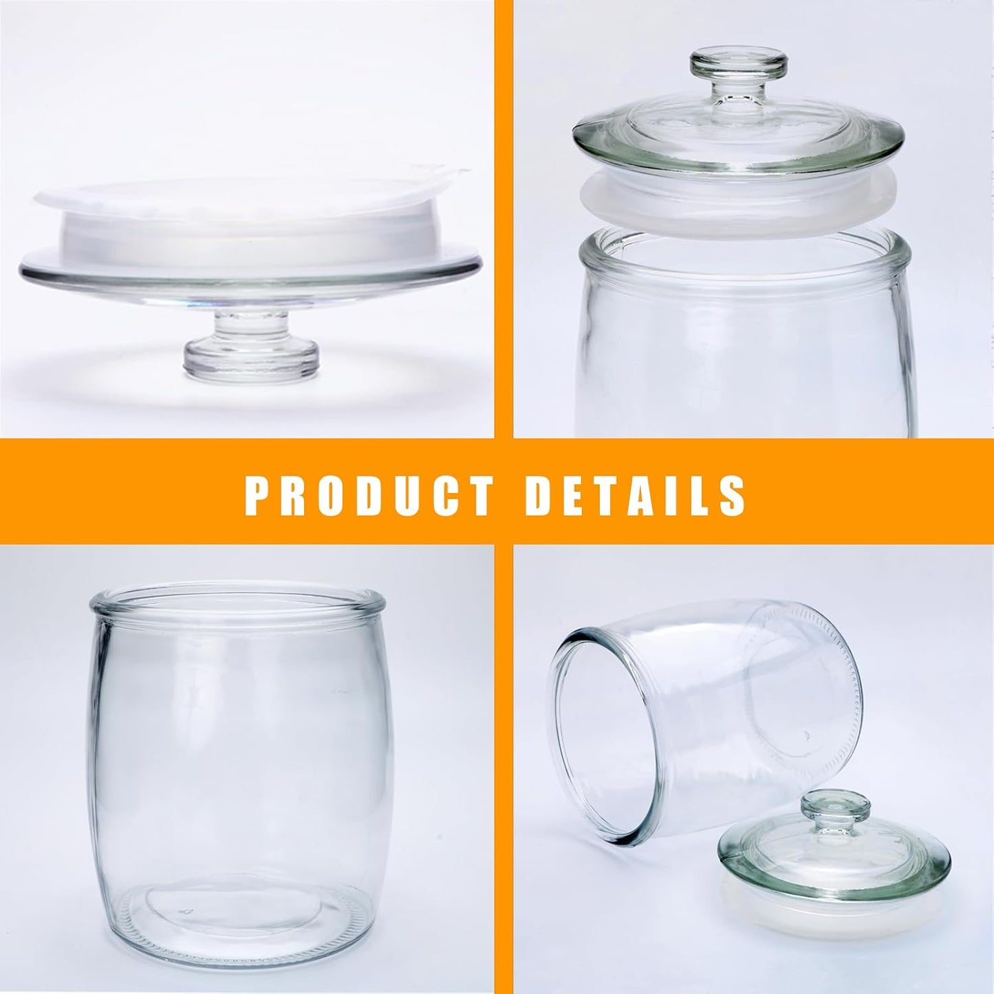 Tarro vidrio 1gal con tapa para galletas café harina