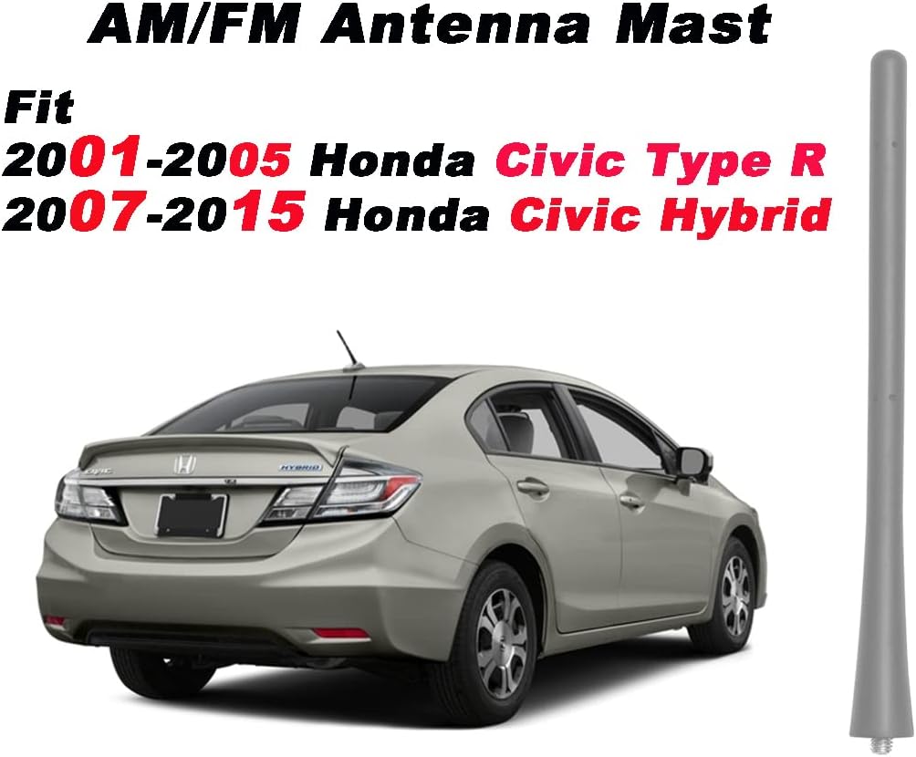 Mástil antena 7" comp Honda Acura Mazda Subaru goma negra
