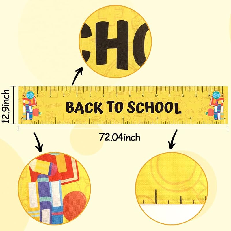 Decoración regreso a clases forma regla 13x72pulg primer día