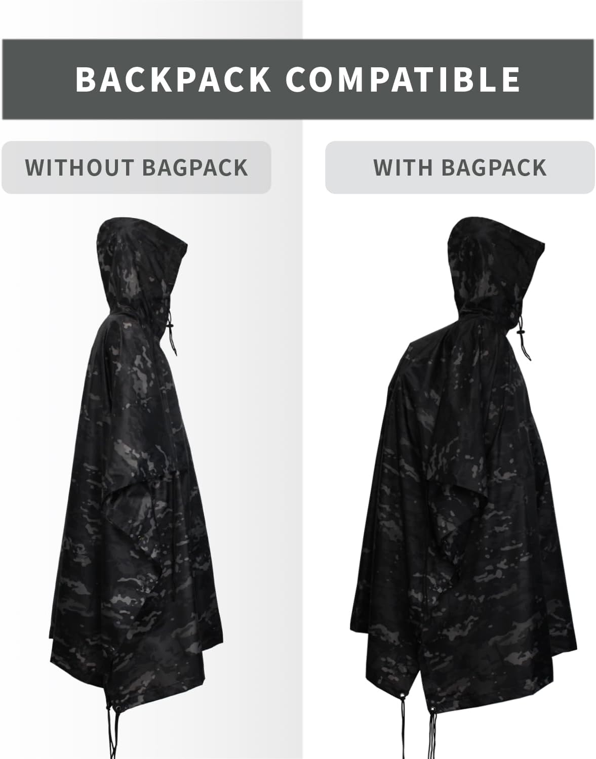 Poncho militar Rip-Stop camuflaje impermeable