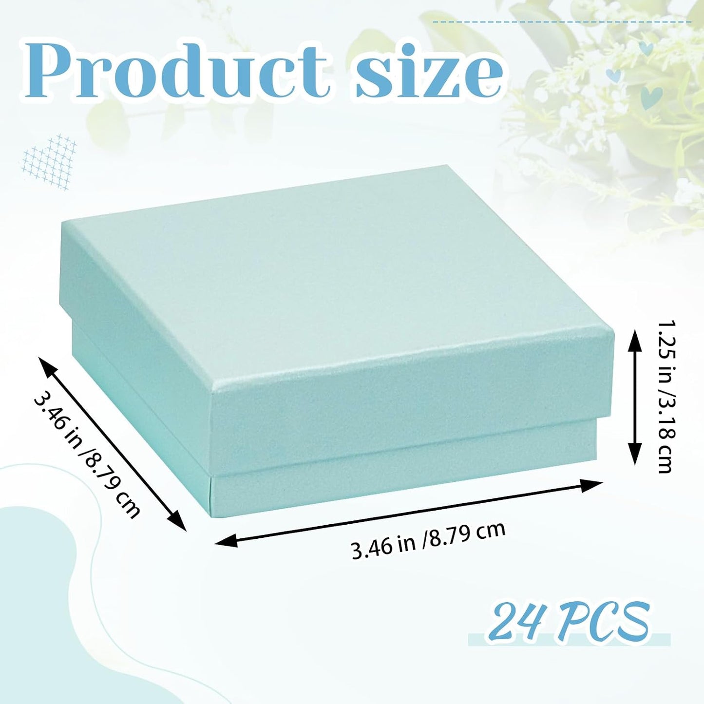 24 Cajas Regalo Joyería 3.5x3.5" para Collares Anillos