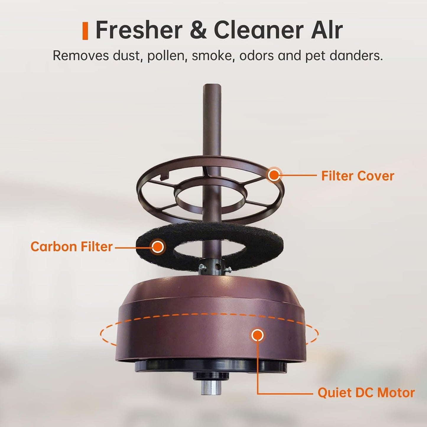 Ventilador techo madera nogal 65pulg luces control remoto