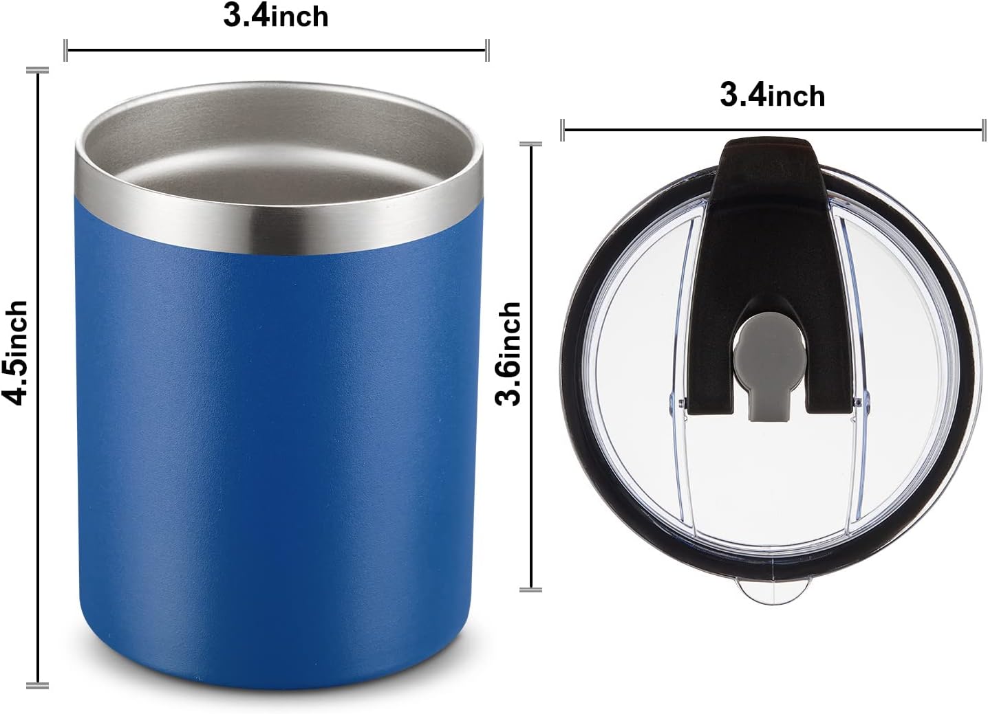 Vaso acero inox 12oz doble pared con popote y tapa