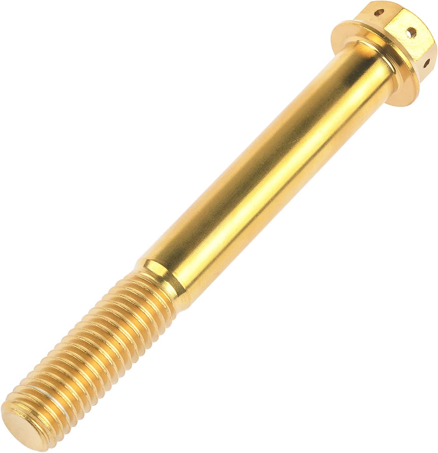 Tornillos brida titanio M10x3.15pulg paso 0.049pulg dorado 4 pzas