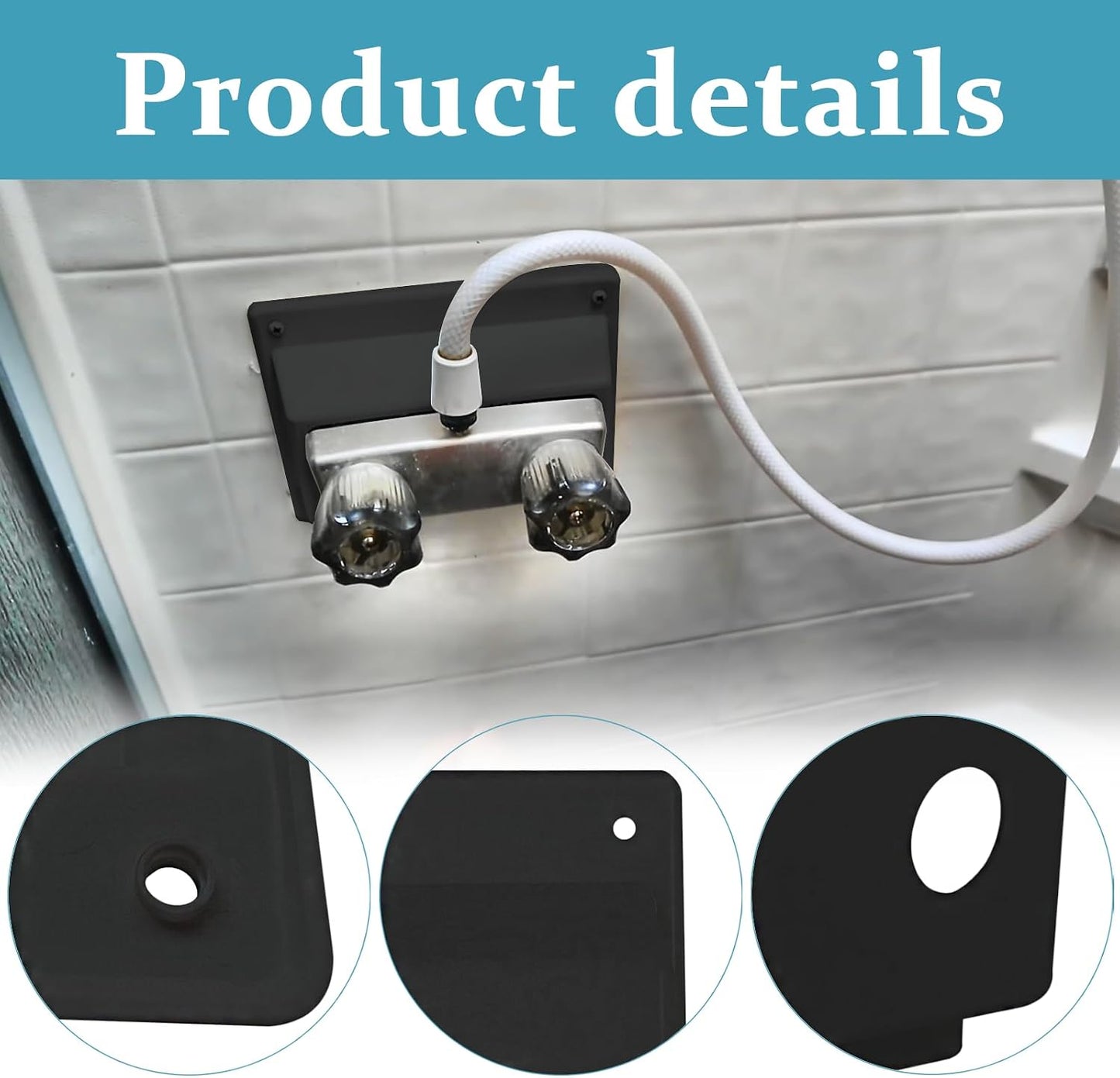 Bisel grifo repuesto para ducha RV kit negro