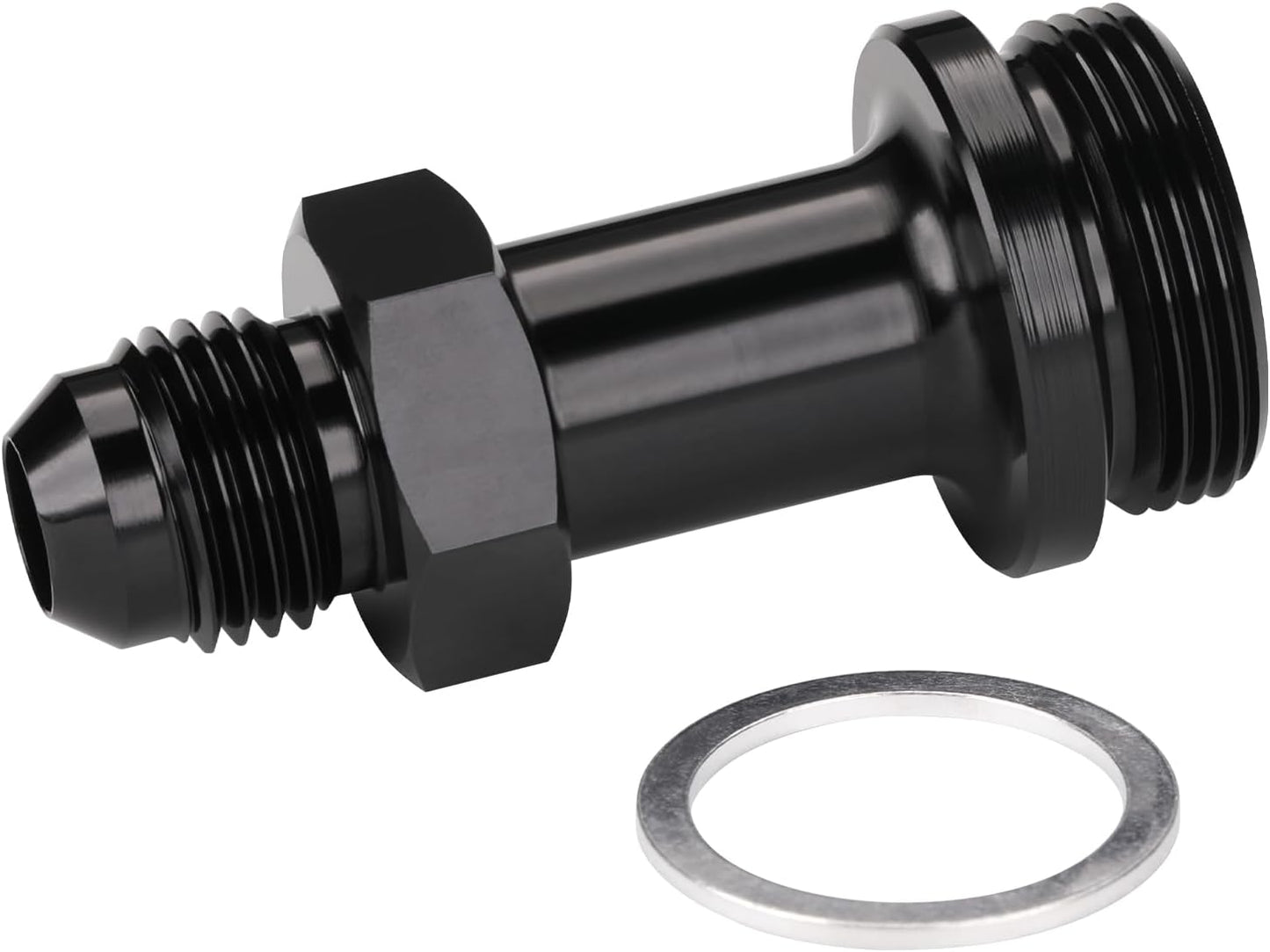 Adaptador 6AN flare a 7/8-20 aluminio negro 2pulg