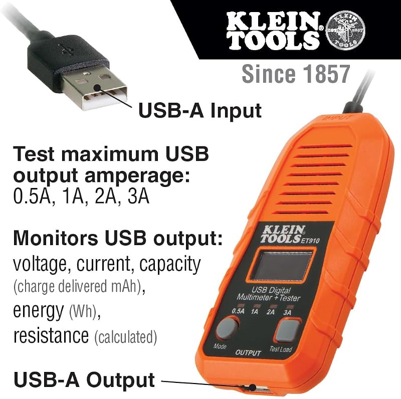 Multímetro Digital USB-A Klein Tools ET910