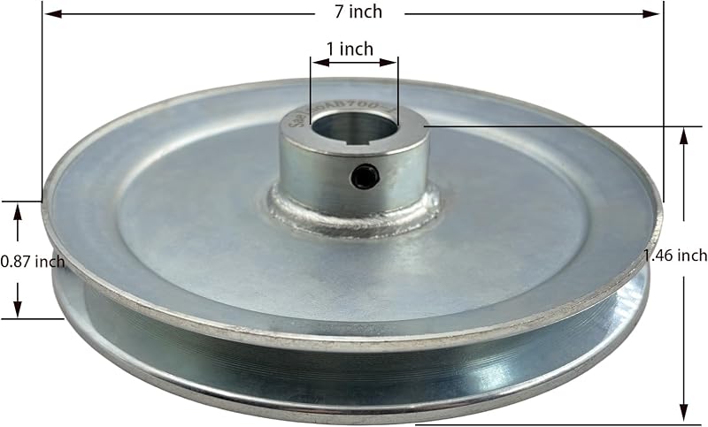 Polea acero carbono para correa V 1" A B 5L 4L