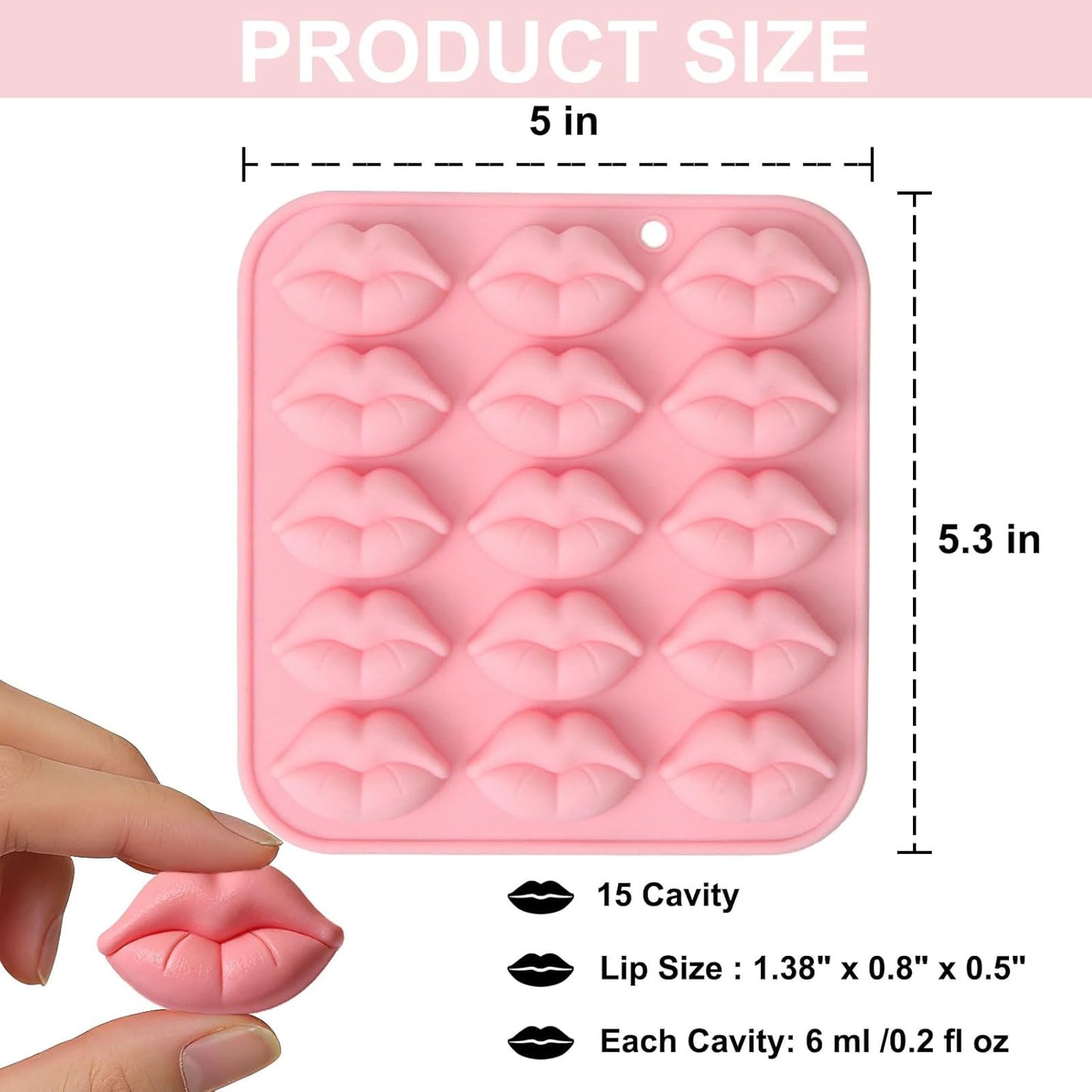 Set 2 Moldes Silicona Labios 15 Cavidades Chocolate Gomita