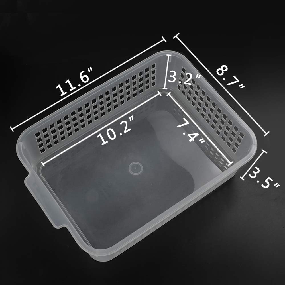 Bandejas plástico transparente rectangulares 6 Pzas