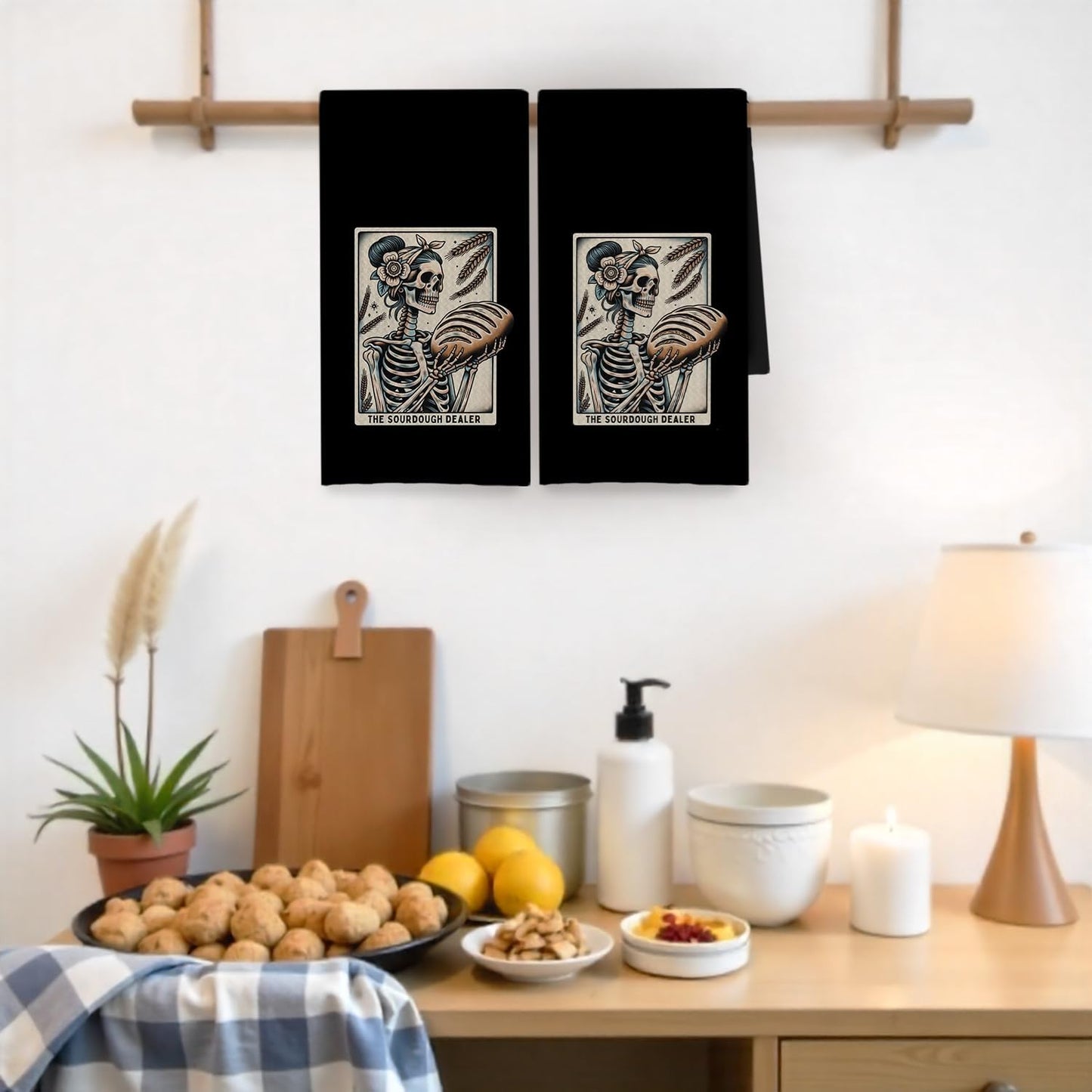 Toallas cocina góticas masa madre regalo panaderos