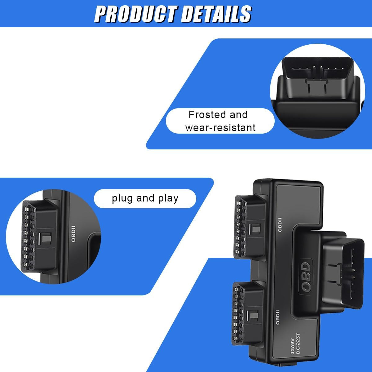 Splitter OBDII con puerto giratorio divisor universal