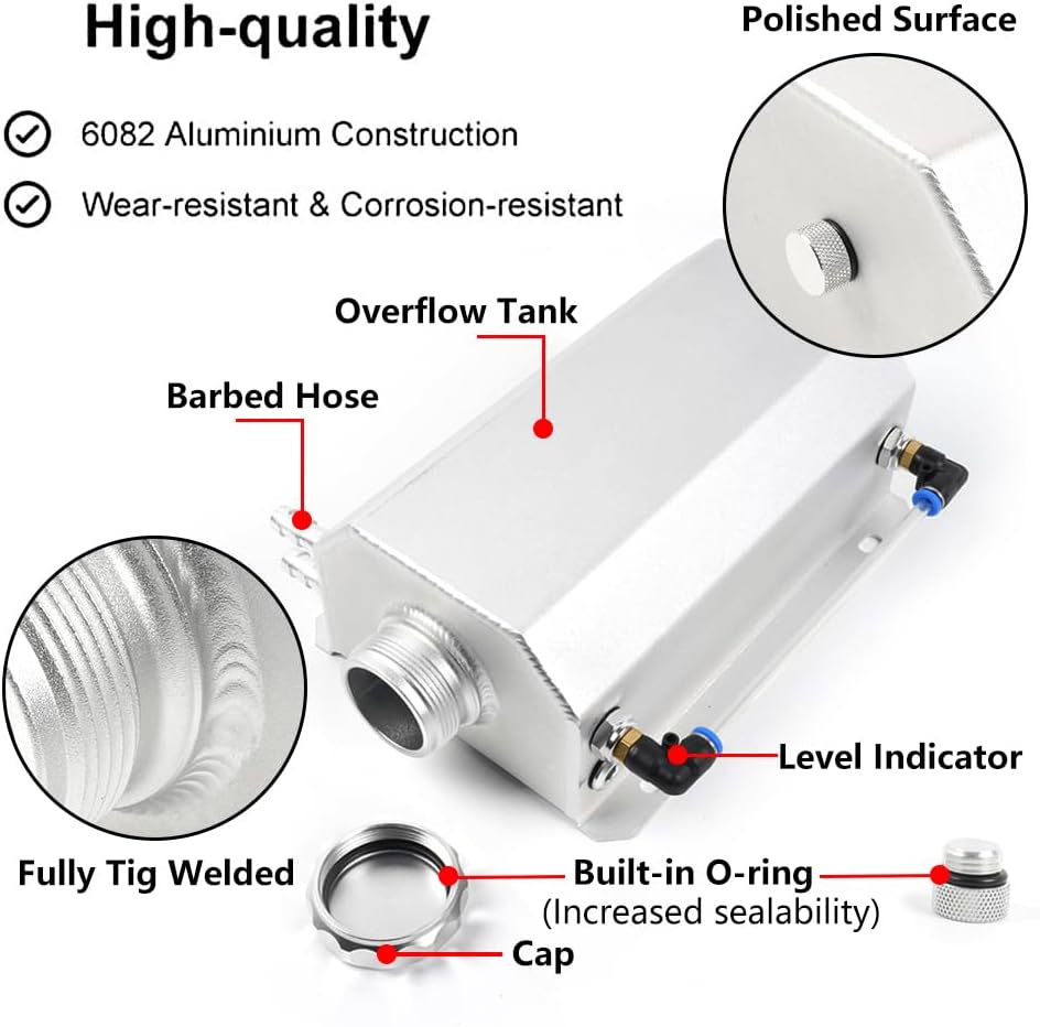 Tanque refrigerante universal aluminio 2L plateado