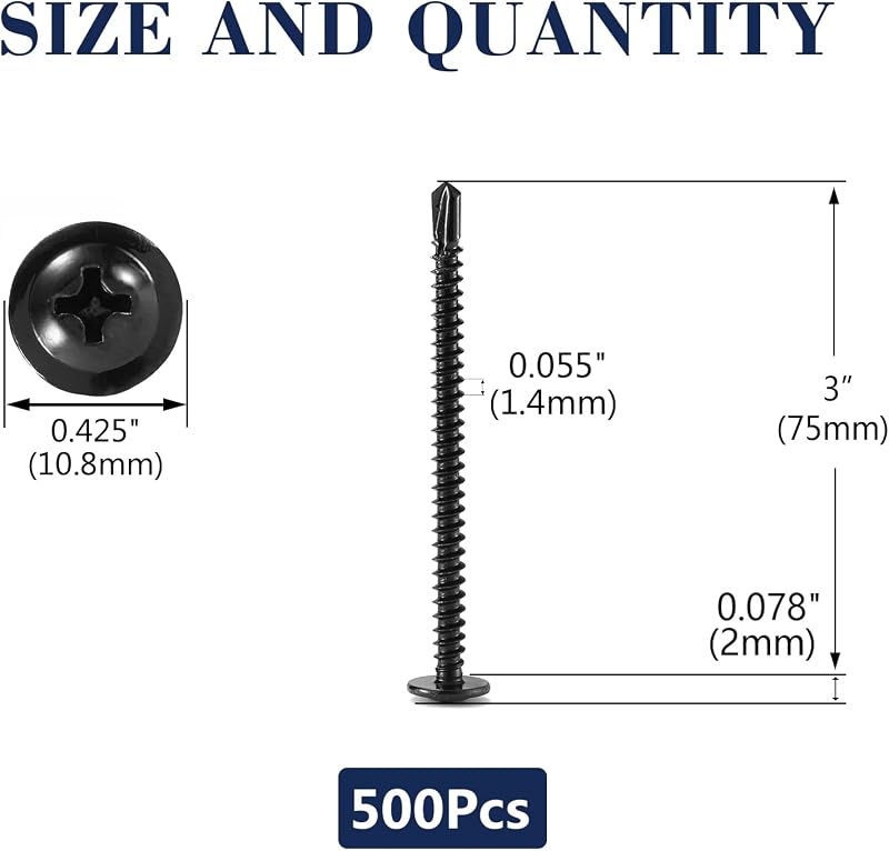 Tornillos acero inox 410 cabeza brida 500 pzas