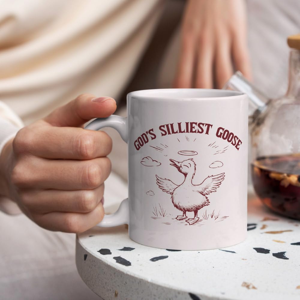 Taza cristiana para mujer amante de los gansos