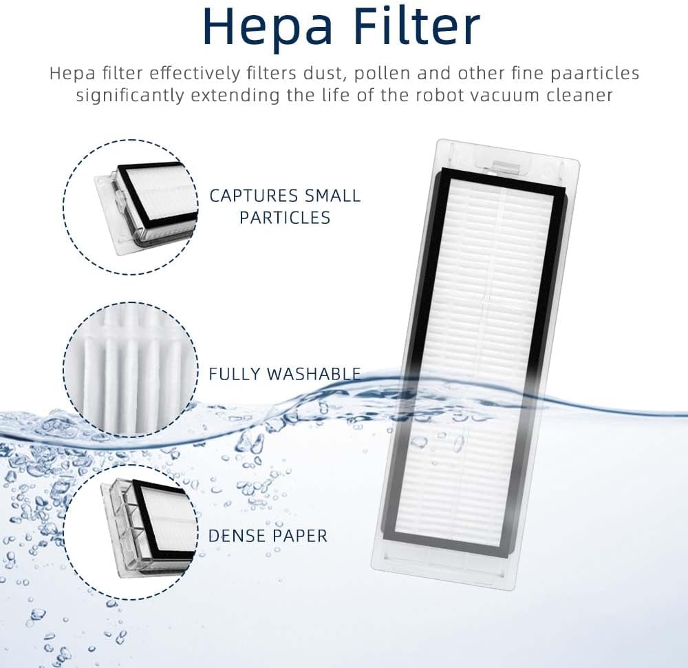 Kit repuesto Roborock Q5 2 cepillos 8 filtros HEPA