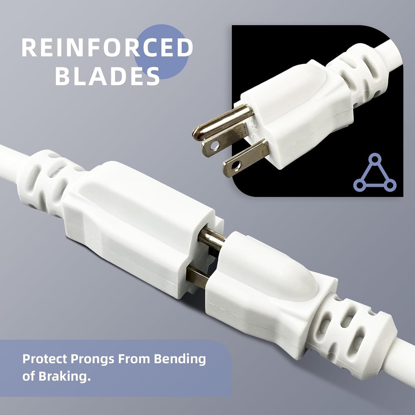Cable extensión exterior 100ft 12/3 SJTW 3 clavijas blanco